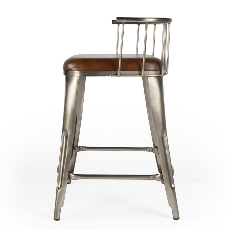 Coriander Iron & Leather 25" Counter Stool