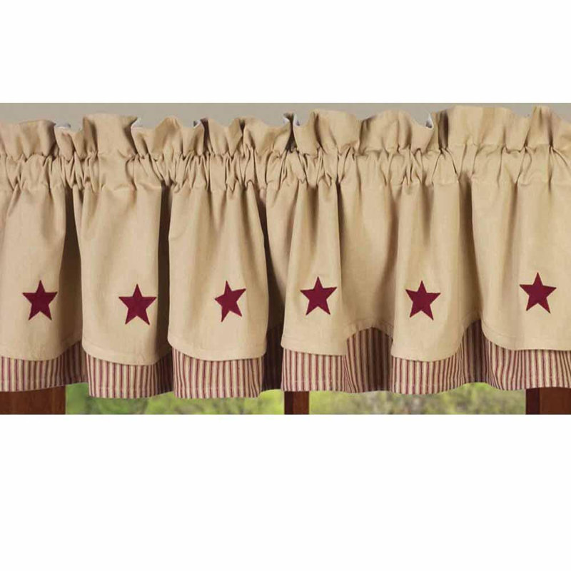 Jupe de fenêtre 72 po fairfield, Rouge campagnard