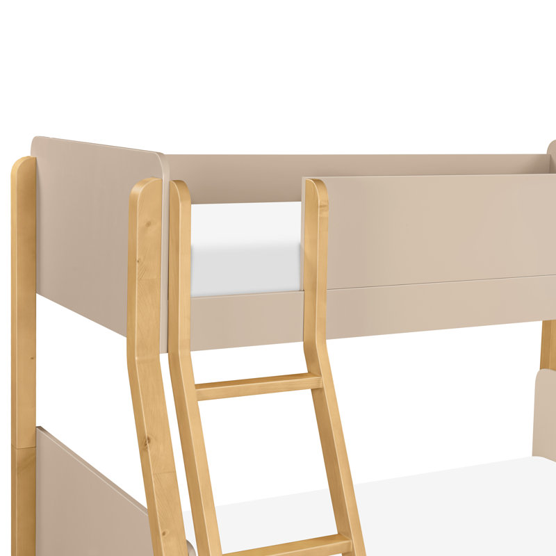 TipToe Twin-Over-Full Bunk Bed, Taupe/Honey