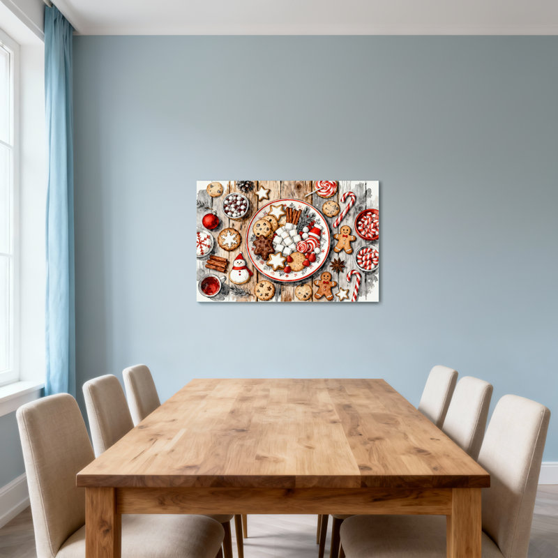 Motif de biscuits de Noël et de bonbons de Noël, H 24 po x l 36 po