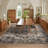 5x7 Vintage Washable Area Rug for Living Room, Non-Slip, Stain-Resistant, Low Pile Carpet for Bedroom, Dining Room, Blue & Brown, Indoor, Large.