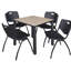 Plateau de table Kee Square, 4 chaises empilables-614626944-614626949-614626952