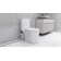 Upflush Toilet For Basement, 600W Macerating Toilet System With Powerful Dual Flush, Elongated 17.25 ADA Comfort, Soft-Close Seat, 3 Water Inlets Connect To Sink, Shower, White