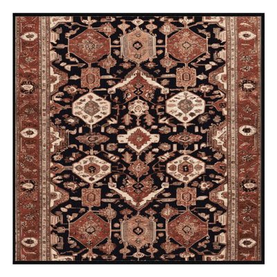 Machine Washable Persian Brown Area Rug