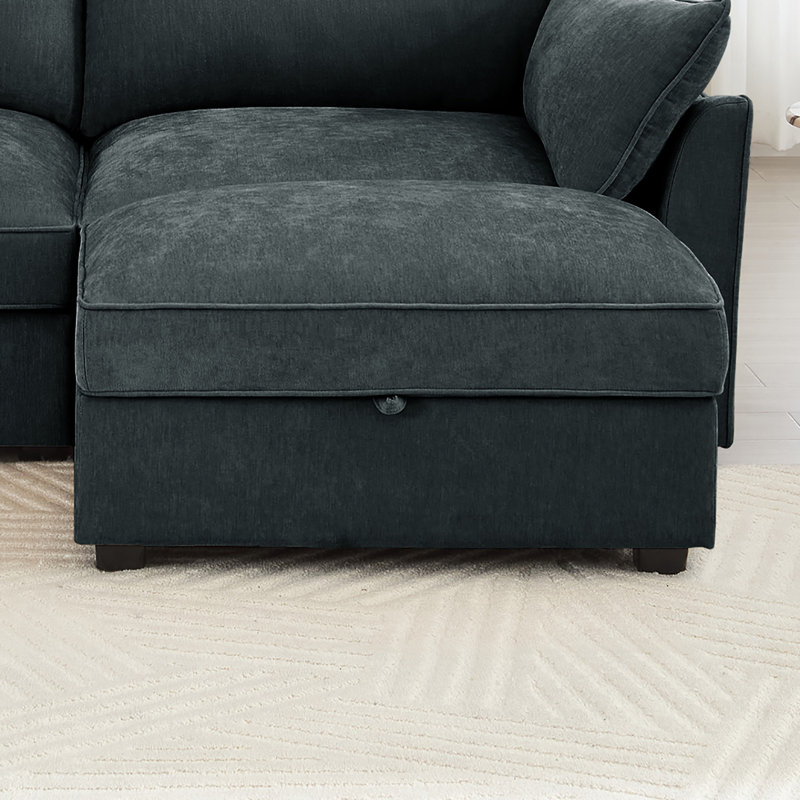 Repose-pieds, espace de rangement, siège de rechange et décoration, Gris
