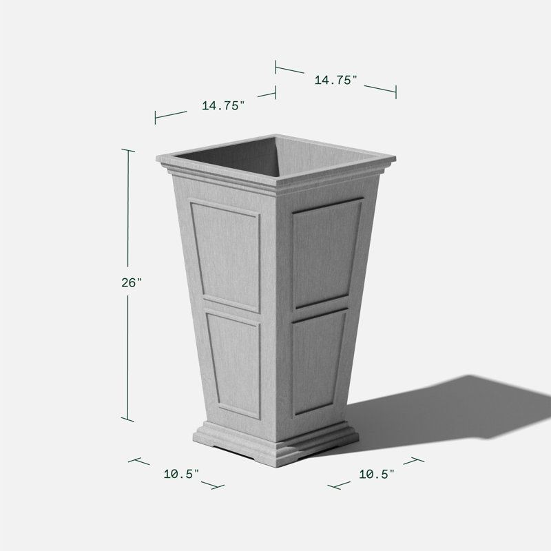 Boîte à fleurs Abram, Gris, 1, H 26 po x l 14,75 po x P 14,75 po