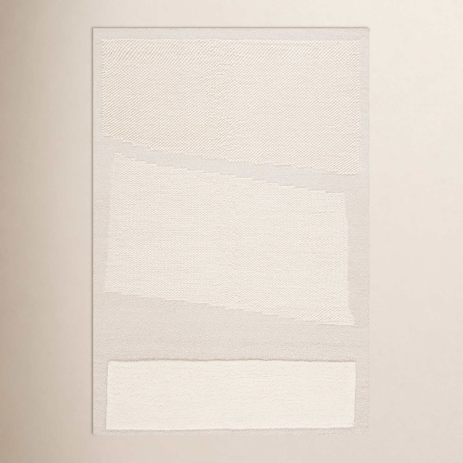 Mullen Ivory Flatweave Wool Rug, Rectangle 6' x 9'