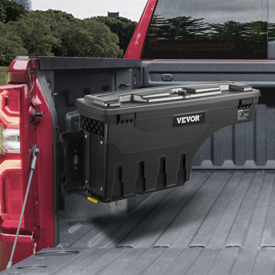 17 Storeys Truck Bed Storage Box, Lockable Lid, Waterproof ABS Wheel Well Tool Box