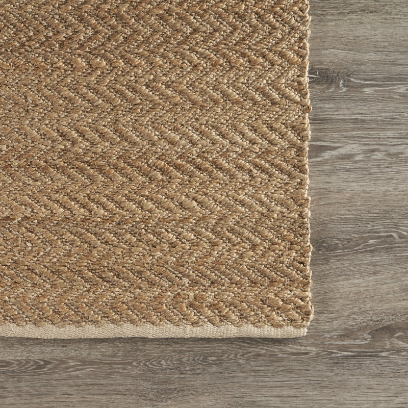 Tapis d'intérieur en jute de fibre naturelle Morena, Rectangle 5 pi x 7 pi 9 po