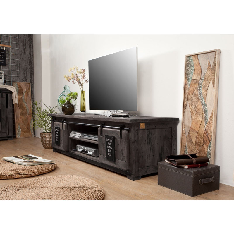 Railway Unfinished TV Stand for TVs up to 43", Grey
