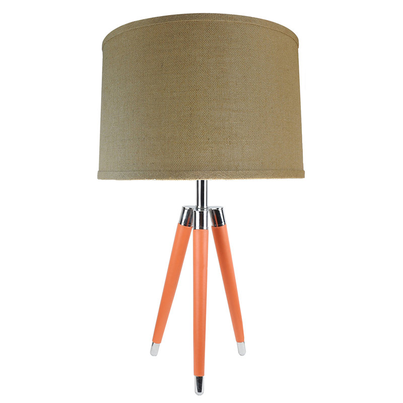 Lampe de table à trépied 27 po Linco, Toile de jute naturelle, Orange