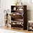 Shoe Cabinet Storage For Entryway Hidden Shoes Storage Cabinet With 2 Flip Drawers, Tall Free Standing Shoe Organizer Rack For Foyer, Hallway. Walnut,31.6'' L X 9.6'' W X 40'' H.-1652666740