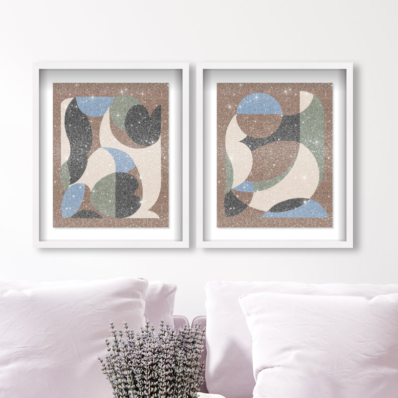 Centered Harmony Set Set by Oliver Gal, 21.5" H x 17.5" W, White Shadowbox