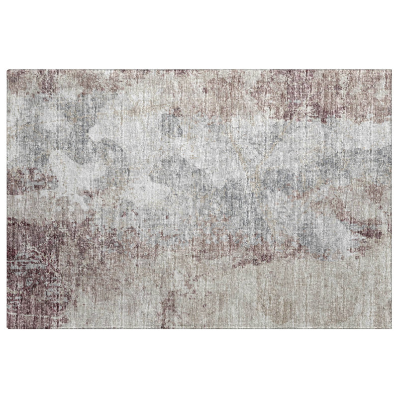 Tapis à poil long de qualité supérieure lavable à la machine ADS68, Prune, 1 pi 8 po x 2 pi 6 po