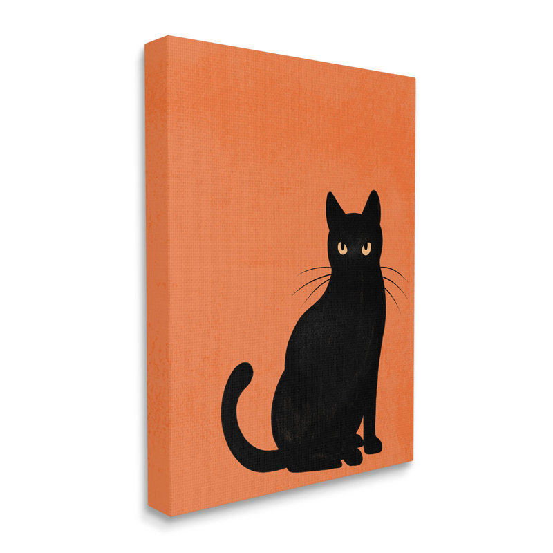 «Bold Black Cat Silhouette» par Jo Taylor, L 16 po x H 16 po