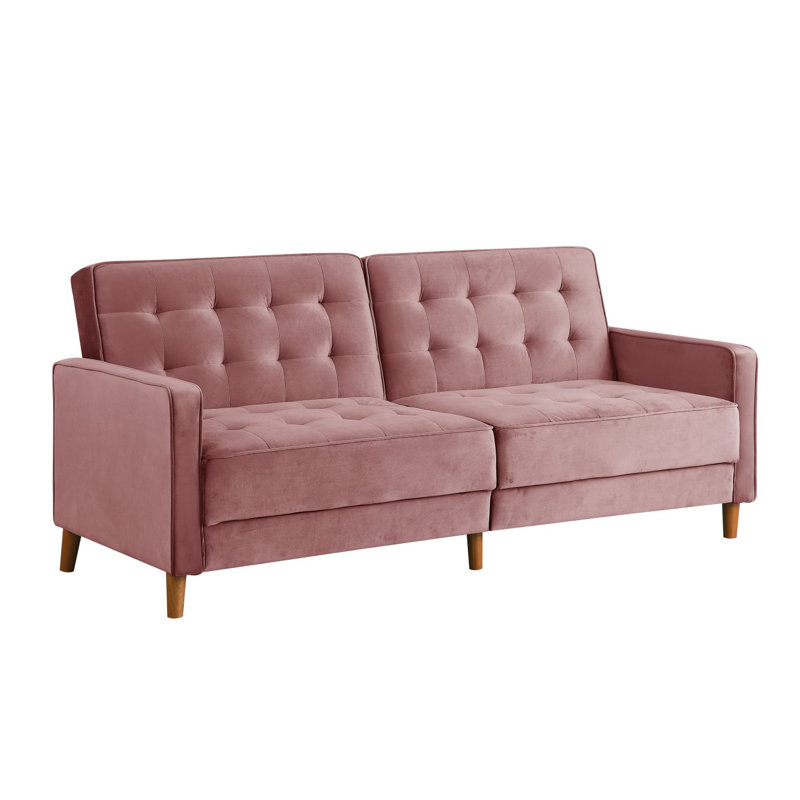 Stetson Upholstered 80'' Sofa, Rose