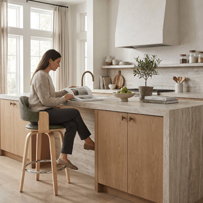 Wessels 36 po H Tabouret de bar pivotant à hauteur de comptoir en bois vert