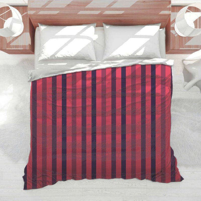 Red Navy Stripes Comforter, Twin