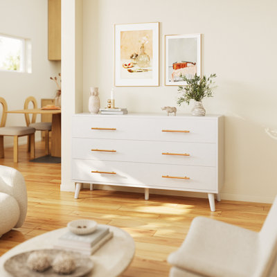 Modern Solid Wood 6-Drawer Double Dresser - Use as a TV Stand, Dresser, or Storage Cabinet for Bedroom, Living Room, or Hallway