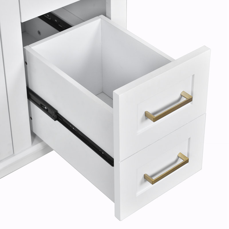 Meuble-lavabo moderne avec lavabo en céramique, Blanc
