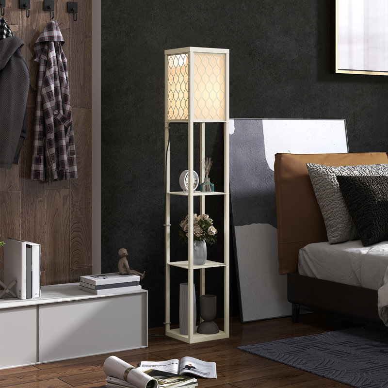 160cm Melamine Faced Column Floor Lamp, Yellow