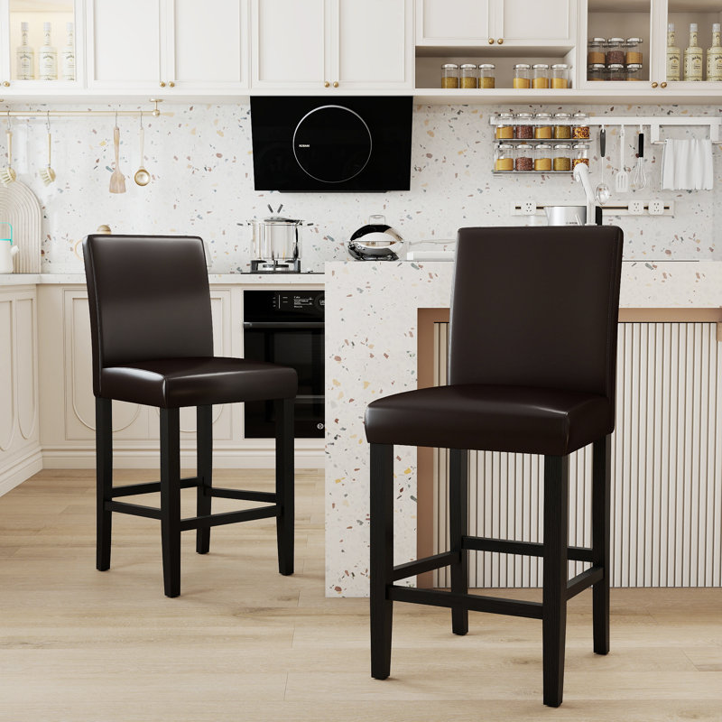 Tabouret de comptoir 25 po Sauhal, Marron foncé