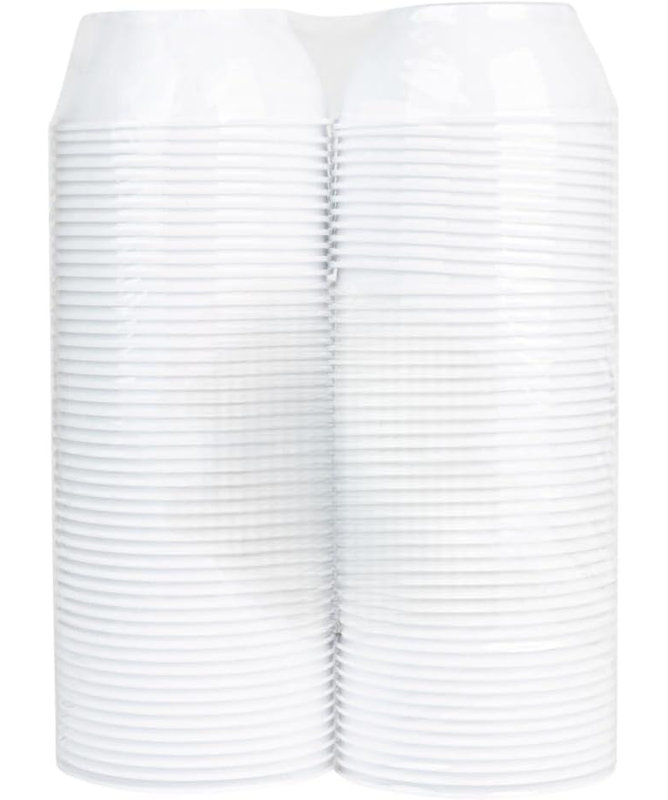 6 bols à dessert ronds en plastique blanc 6 oz EcoQuality, 200