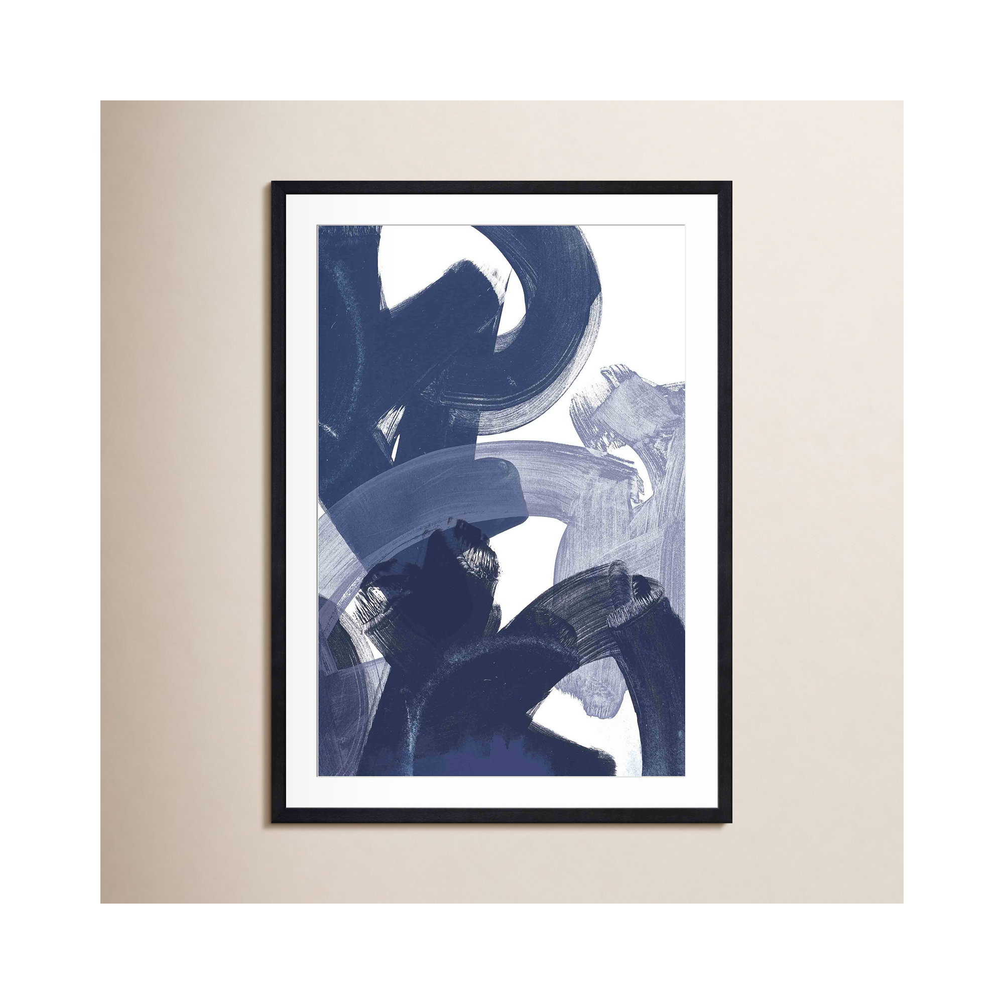 Blue On Blue I, Black, 34.09" H x 24.09" W x 1.1" D