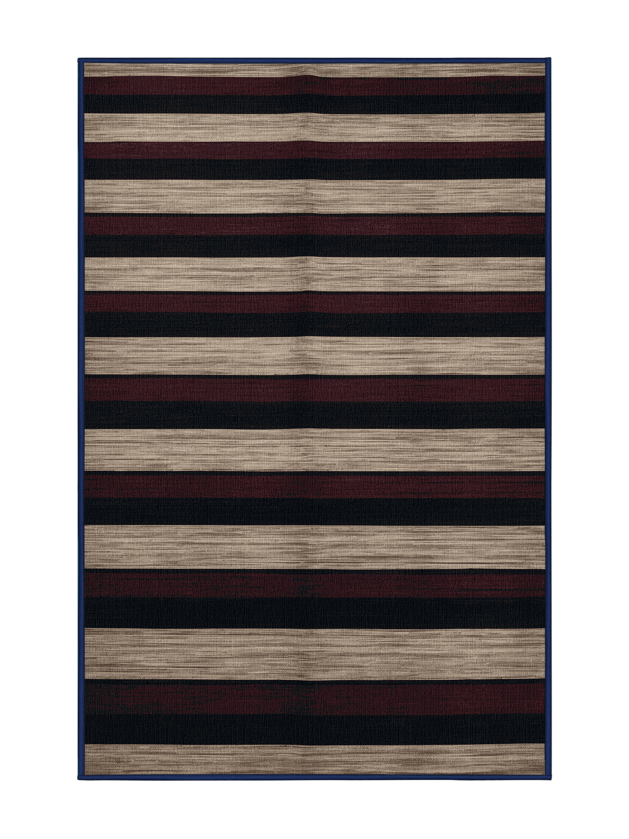 Hokku Designs Machine Washable Horizontal Stripes Black Area Rug | Wayfair
