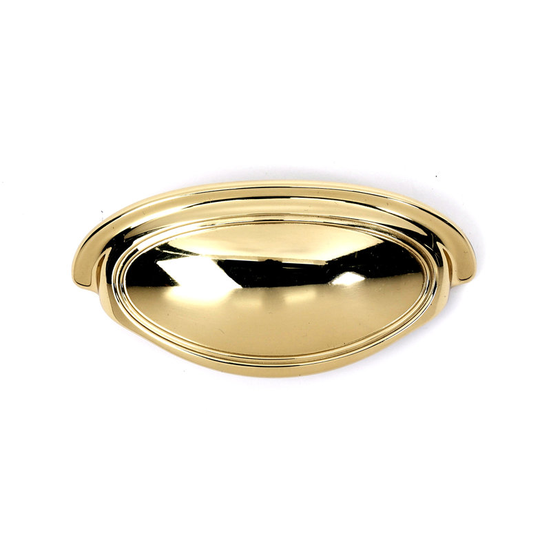 Classic Traditional Cup / Bin Pull, Polished Brass