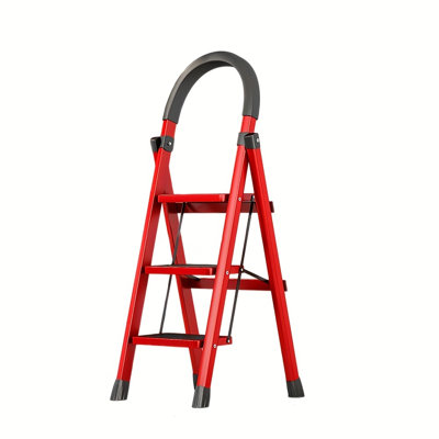 Ladder Step Stool Foldable With Handrails Ladder Easy To Store Multi-purpose Lightweight Easy To Carry Space-saving Non-slip Indoor Or Outdoor