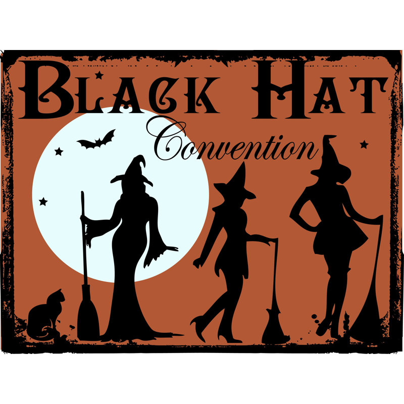 Plaque en métal «Black Hat», H 8,5 po x l 11,5 po x P 0,04 po