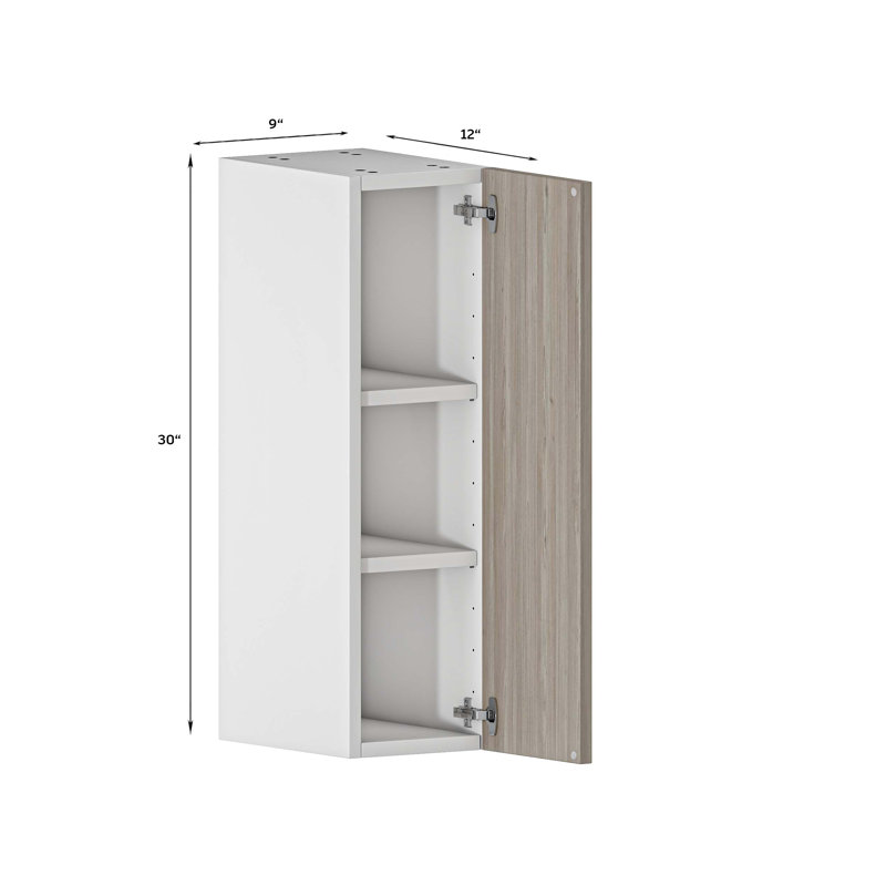 Armoire de cuisine murale à assemblage rapide, L 9 po x H 30 po x P 12 po