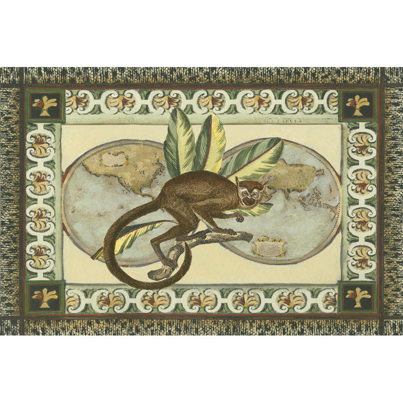 Large Tropical Monkey II - Wrapped Canvas Painting, 91cm H x 61cm W x 3.8cm D