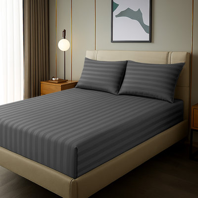 Soft & Cozy 40cm Extra Deep Pocket Microfiber Striped Fitted Sheet