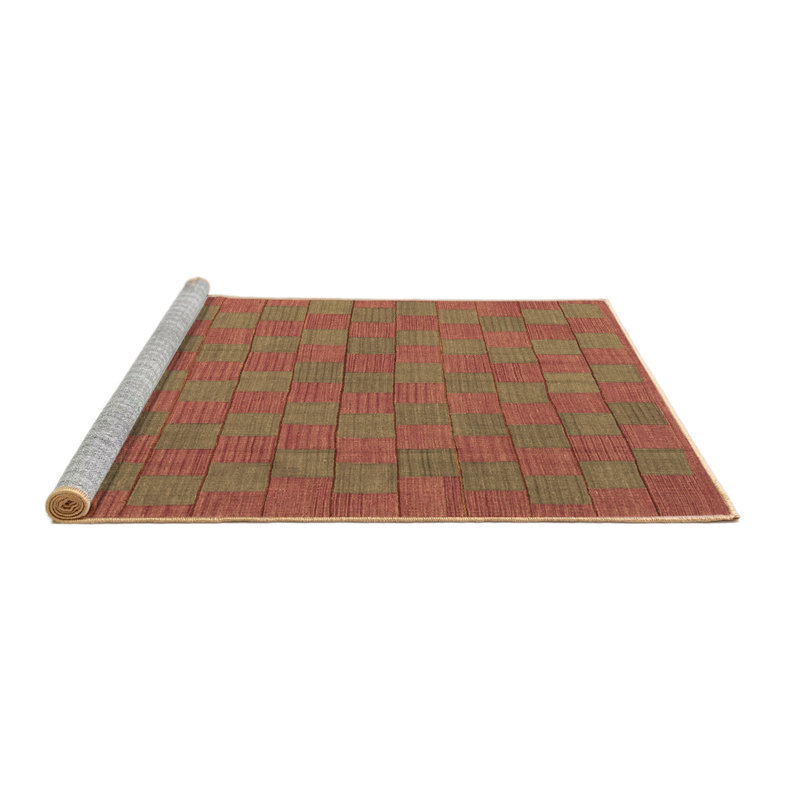 Tapis contemporains brun lavable à la machine 2771, Carré 7 pi