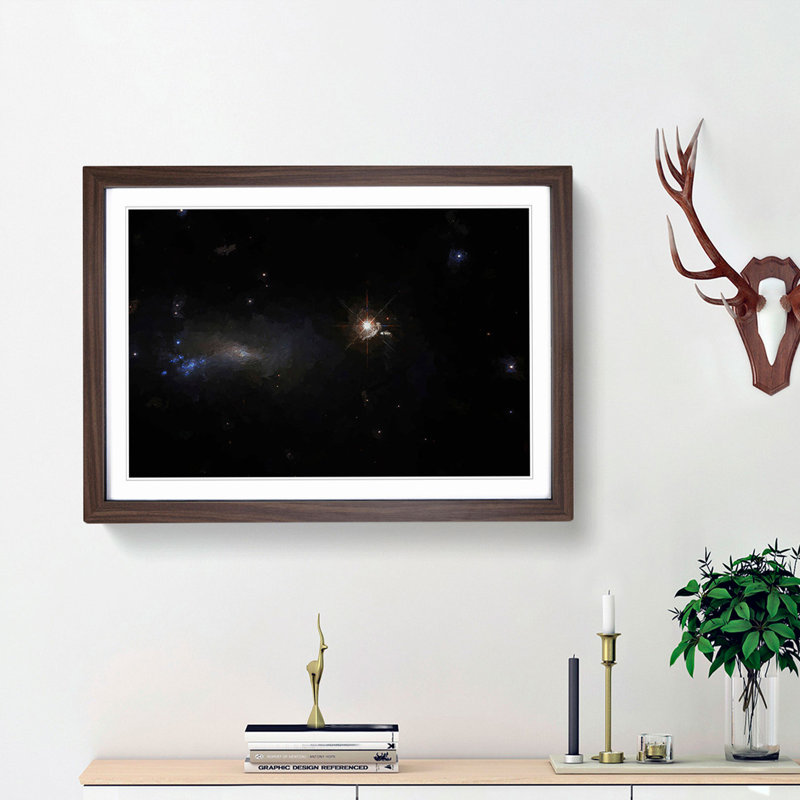 Out of Space Vol.4 in Abstract - Picture Frame Graphic Art Print, 62cm H x 87cm W x 2cm D, Walnut Framed