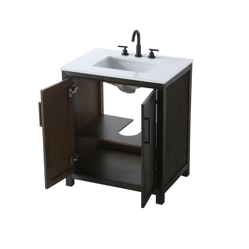 30 inch Single Bathroom Vanity, Chocolate Oak