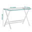 Bureau d'ordinateur en verre, table d'ordinateur portable en verre trempé avec bords arrondis