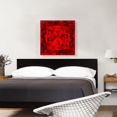" Red Princess Cut Diamond Jewel "