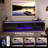 LED TV Stand With 40" Electric Fireplace For Tvs Up To 90", TV console with 4 AC Power Outlets for Living Room, Black-2030153816-2030153822