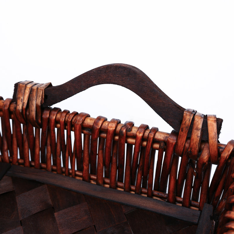 Handwoven 38" Extra-Long Willow Centerpiece Tray with Wood Base, Brown