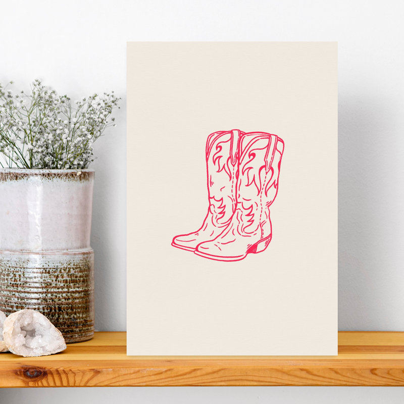 Contemporary Art Modern Retro Rustic Wall Art by Tara Royle - Wrapped Canvas Print, 30.48 cm H x 20.32 cm W, Pink