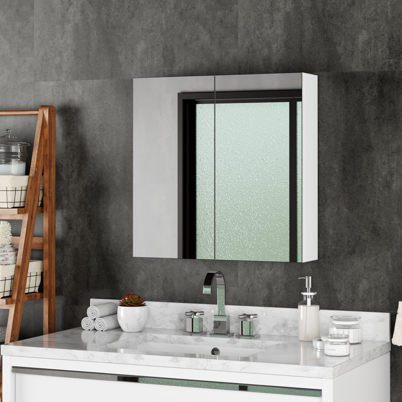 Cheree W 600mm H Surface Frameless Medicine Cabinet Mirror 3 Adjustable, 600 cm