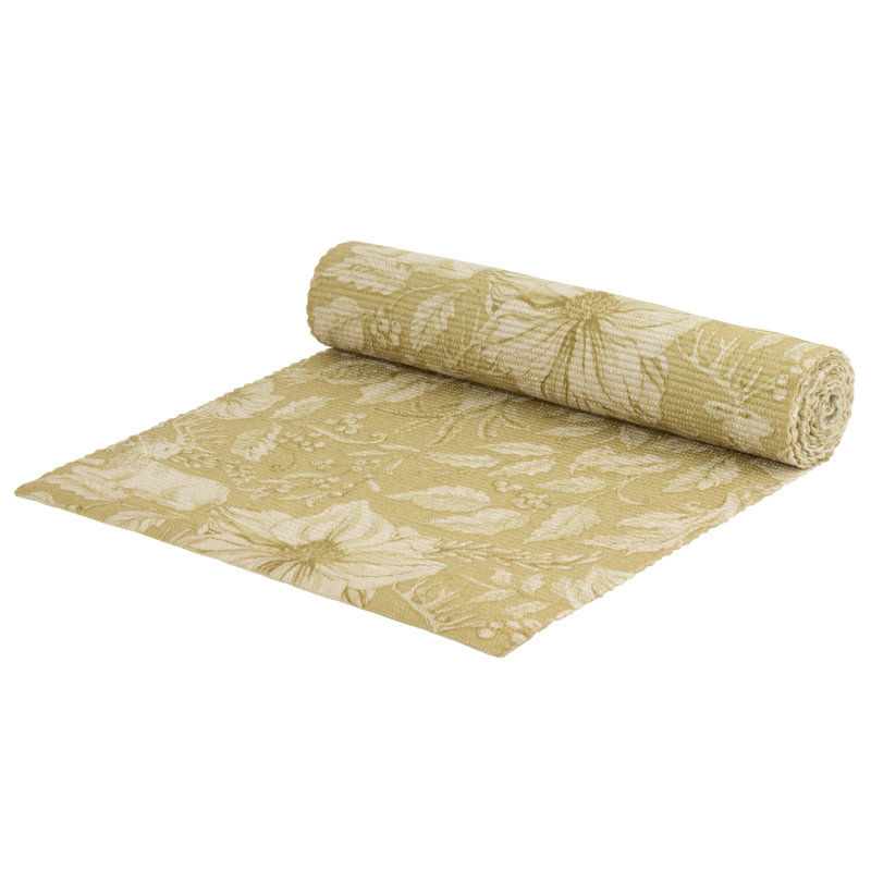 Gold Stag Rectangle Floral Christmas Table Runner, 2cm D x 180cm L