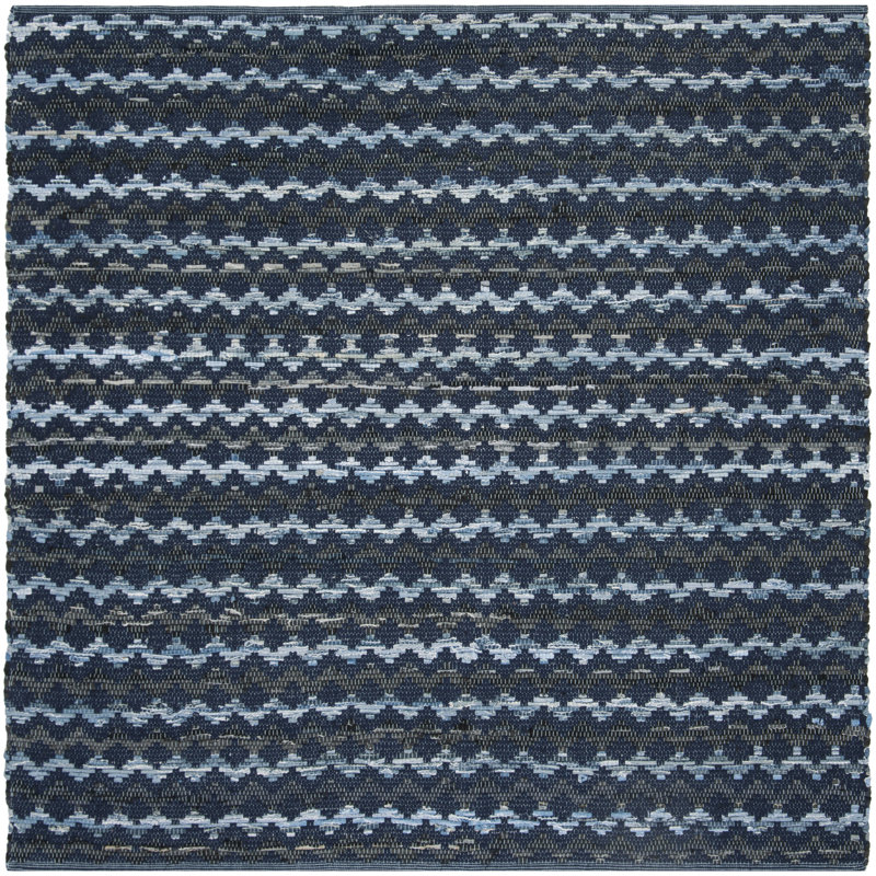Amaral Hand Woven Cotton Chevron Rug, Square 6'