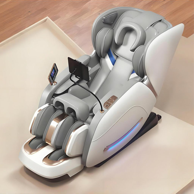 Fauteuil de massage électrique multifonctionnel gris Premium Premium avec fonction chauffante