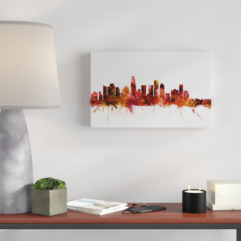 « los angeles california the horizon », impression sur toile tendue, H 16 po x l 24 po x P 2 po