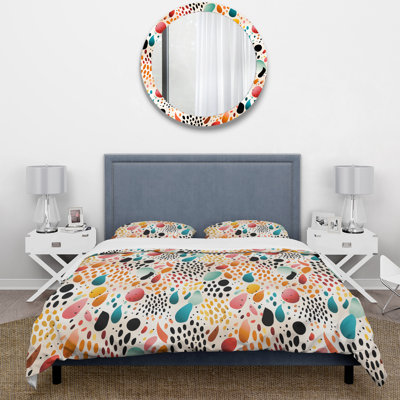 Rainbow Cheetah Rain Dots Duvet Cover