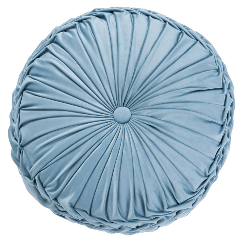 Leila 19" Blue Velvet Tufted Square Pillow